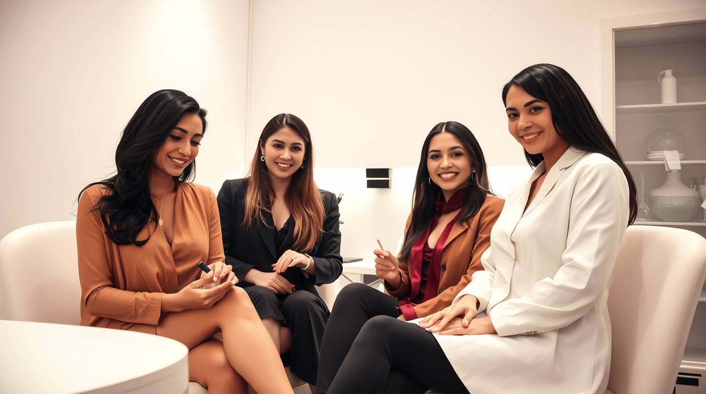 Diverse women receiving nail services in Mississauga